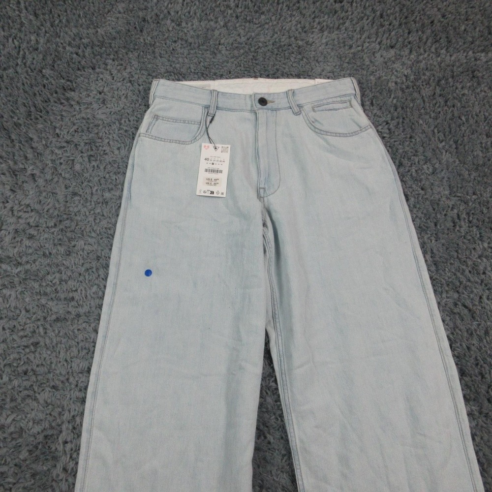 Zara Jeans Mens 32x29* Light Blue Mid Waist Loose Wide Leg Ankle NWT - Picture 9 of 16